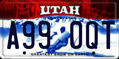 UT license plate A990QT