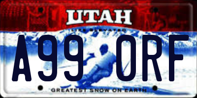 UT license plate A990RF