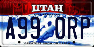 UT license plate A990RP