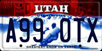 UT license plate A990TX