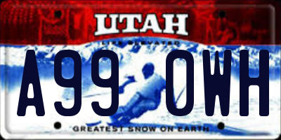 UT license plate A990WH