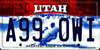 UT license plate A990WI