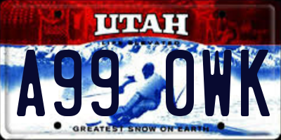 UT license plate A990WK