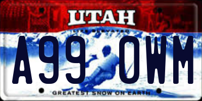 UT license plate A990WM