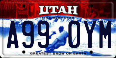 UT license plate A990YM