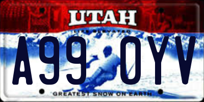 UT license plate A990YV