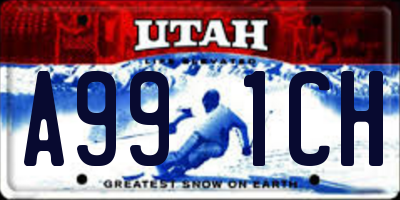 UT license plate A991CH