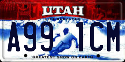 UT license plate A991CM