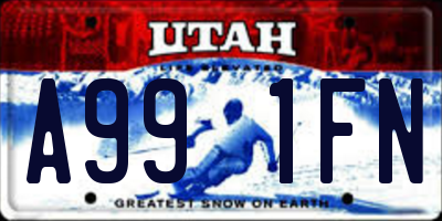 UT license plate A991FN