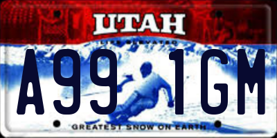 UT license plate A991GM