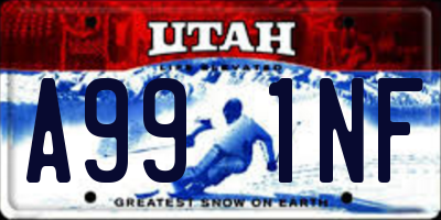 UT license plate A991NF