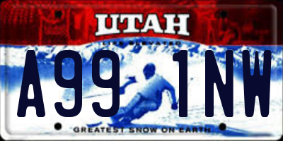 UT license plate A991NW