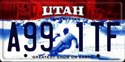 UT license plate A991TF