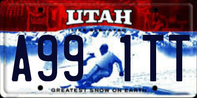 UT license plate A991TT