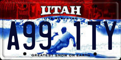 UT license plate A991TY
