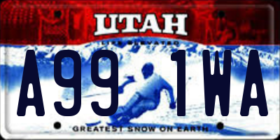 UT license plate A991WA