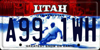 UT license plate A991WH