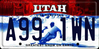 UT license plate A991WN