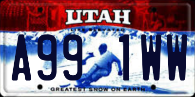 UT license plate A991WW