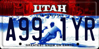 UT license plate A991YR