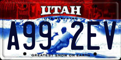 UT license plate A992EV
