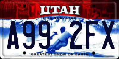UT license plate A992FX