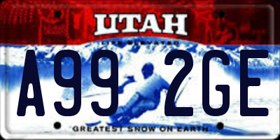 UT license plate A992GE