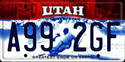 UT license plate A992GF