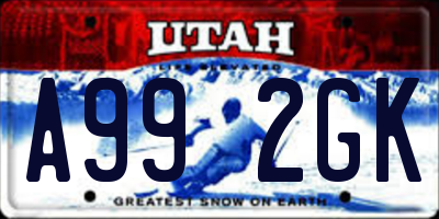 UT license plate A992GK