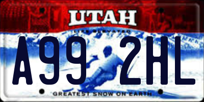 UT license plate A992HL
