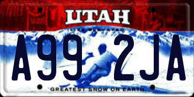 UT license plate A992JA