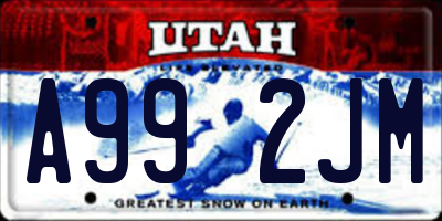 UT license plate A992JM
