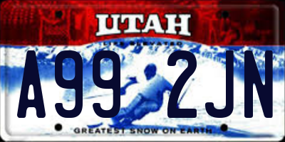 UT license plate A992JN