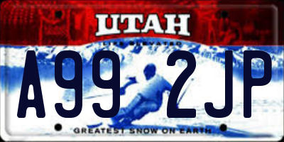 UT license plate A992JP