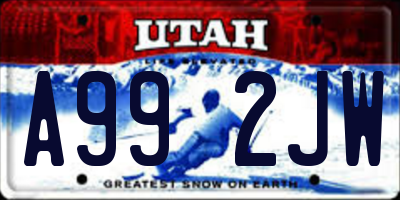 UT license plate A992JW