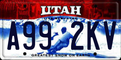 UT license plate A992KV