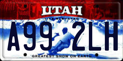 UT license plate A992LH