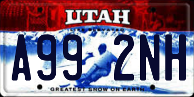 UT license plate A992NH