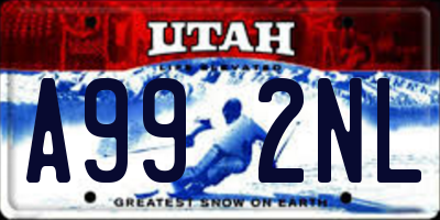 UT license plate A992NL