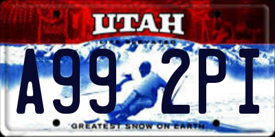 UT license plate A992PI