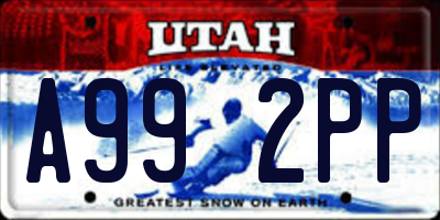 UT license plate A992PP