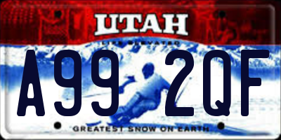 UT license plate A992QF