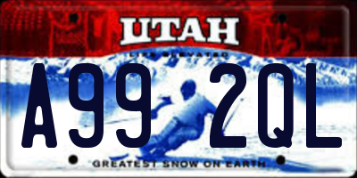 UT license plate A992QL
