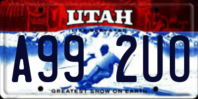 UT license plate A992UO
