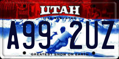 UT license plate A992UZ