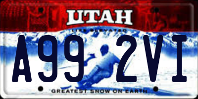UT license plate A992VI