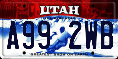 UT license plate A992WB