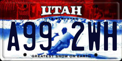 UT license plate A992WH
