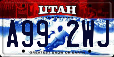 UT license plate A992WJ