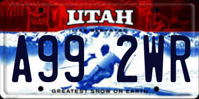 UT license plate A992WR